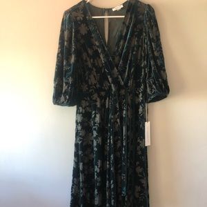 Calvin Klein Green Velvet Dress